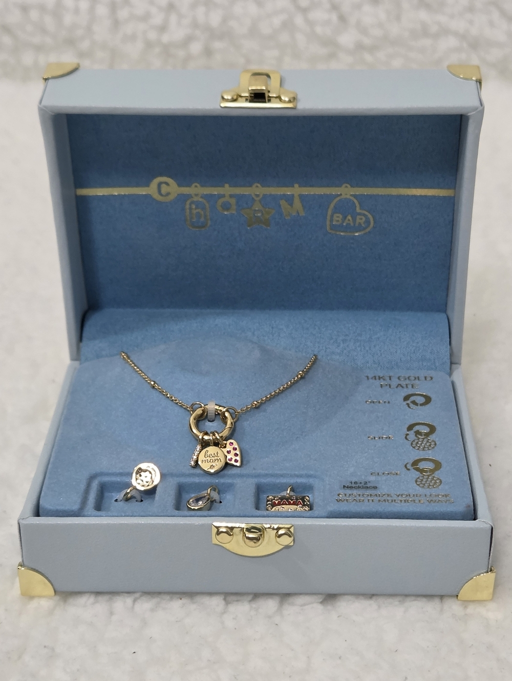 14k Gold Plate 'Best Mom' Heart Charm Necklace - Picture 2 of 5